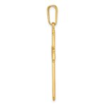 Sterling Silver Gold-tone Polished and Grooved Cross Pendant - Image 2