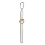 Sterling Silver w/Gold-tone X Center Hollow Cross Pendant - Image 2