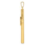 Sterling Silver Gold-tone w/Diamond-cut Center Hollow Cross Pendant - Image 2