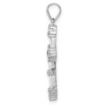 Sterling Silver Rhodium-plated CZ Cross Pendant - Image 2