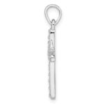 Sterling Silver Rhodium-plated w/CZ X-Center Cross Pendant - Image 2