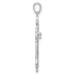 Sterling Silver Rhodium-plated CZ Fancy Cross Pendant - Image 2