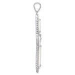Sterling Silver RH-plated White Created Opal & CZ Border Cross Pendant - Image 2