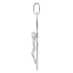 Sterling Silver Polished w/Side Lines Large Crucifix Pendant - Image 2