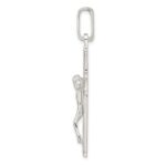 Sterling Silver Polished w/Side Lines Crucifix Pendant - Image 2