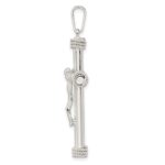 Sterling Silver Polished w/Rope Ends Hollow Crucifix Pendant - Image 2