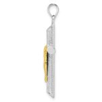 Sterling Silver RH-plate & Gold-tone Polished & Textured Crucifix Pendant - Image 2