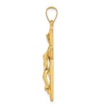 Sterling Silver Gold-tone Polished Solid INRI Crucifix Pendant - Image 2