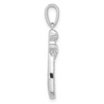 Sterling Silver Rhodium-plated CZ Angel w/ Heart Pendant - Image 2