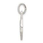 Sterling Silver Polished Satin and D/C Cherub Circle Charm - Image 2