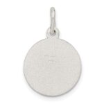Sterling Silver Polished Satin and D/C Cherub Circle Charm - Image 4