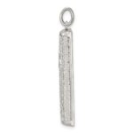 Sterling Silver Polished and Textured Solid Mezuzah w/Star of David Pendant - Image 2