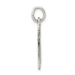 Sterling Silver Solid Antiqued and Textured Chai Symbol Pendant - Image 2
