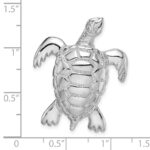 De-Ani Sterling Silver Rhodium-Plated Polished Sea Turtle Slide - Image 3