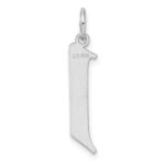 Small Sterling Silver Rhodium-plated Artisan Block Letter J Initial Charm - Image 3