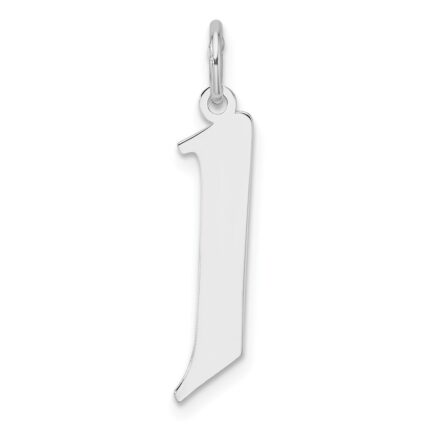 Small Sterling Silver Rhodium-plated Artisan Block Letter J Initial Charm