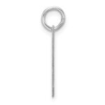 Small Sterling Silver Rhodium-plated Artisan Block Letter W Initial Charm - Image 2