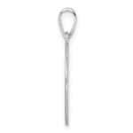 Small Sterling Silver Rhodium-plated Fancy Script Letter A Initial Pendant - Image 2