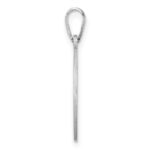 Small Sterling Silver Rhodium-plated Fancy Script Letter D Initial Pendant - Image 2