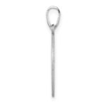 Small Sterling Silver Rhodium-plated Fancy Script Letter E Initial Pendant - Image 2