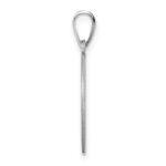Small Sterling Silver Rhodium-plated Fancy Script Letter F Initial Pendant - Image 2