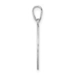 Small Sterling Silver Rhodium-plated Fancy Script Letter J Initial Pendant - Image 2