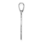 Small Sterling Silver Rhodium-plated Fancy Script Letter K Initial Pendant - Image 2