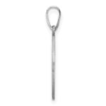 Small Sterling Silver Rhodium-plated Fancy Script Letter O Initial Pendant - Image 2
