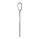 Small Sterling Silver Rhodium-plated Fancy Script Letter Q Initial Pendant - Image 2