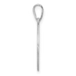 Small Sterling Silver Rhodium-plated Fancy Script Letter S Initial Pendant - Image 2