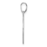 Small Sterling Silver Rhodium-plated Fancy Script Letter T Initial Pendant - Image 2