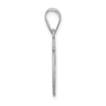 Small Sterling Silver Rhodium-plated Fancy Script Letter V Initial Pendant - Image 2