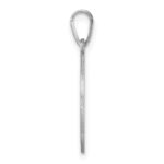 Small Sterling Silver Rhodium-plated Fancy Script Letter Z Initial Pendant - Image 2
