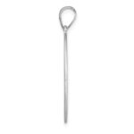 Large Sterling Silver Rhodium-plated Fancy Script Letter E Initial Pendant - Image 2