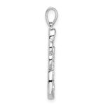 Sterling Silver Rhodium-plated Polished CZ Open Triple Heart Pendant - Image 2