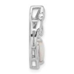 Sterling Silver Rhodium-plated Created Opal Mother/Child Heart Slide - Image 2