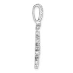 Sterling Silver Rhodium-plated CZ Snowflake Pendant - Image 2