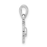 Sterling Silver Rhodium-plated Aqua CZ Snowflake Pendant - Image 2