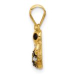 Sterling Silver Gold-tone Black Rhodium-plated Bee with CZ Pendant - Image 2