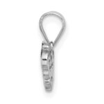 SS Rhodium and Blk Rh-plated Blue Nano Crystal /.02Lab Cr. Ruby Pendant - Image 2