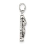 Sterling Silver Polished and Antiqued Owl Pendant - Image 2