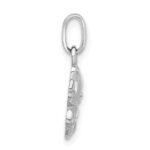 Sterling Silver Rhodium-plated Enameled Cat Charm Pendant - Image 2