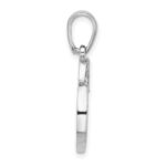 Sterling Silver Rh-plated Enamel CZ  Paw ALWAYS IN MY HEART Pendant - Image 2
