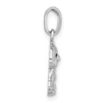 Sterling Silver Rhodium-plated Enameled Dog Charm Pendant - Image 2
