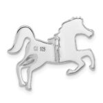 Sterling Silver Rhodium-plated Larimar Horse Chain Slide - Image 3