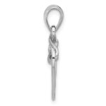 Sterling Silver Rhodium-Plated Polished Fancy Open Heart Pendant - Image 2