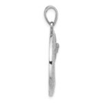 Sterling Silver Rh-Plated Polished Palm Tree with Crescent Moon Pendant - Image 2