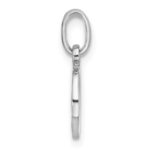 Sterling Silver Rhodium-plated Whale/Dolphin Tail Circle Pendant - Image 2