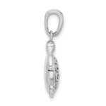 Sterling Silver Rhodium-plated Oxidized Sea Turtle Pendant - Image 2