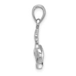 Sterling Silver Rhodium-Plated Polished Crown w/Cross Pendant - Image 2